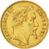 Second Empire, 20 francs or Napolon III tte laure 1869 Grand BB, KM 801.2
