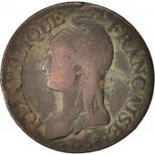 France, Dupr, 5 Centimes, 1799, Strasbourg, VF(20-25), Bronze, KM:640.4