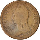 France, Dupr, Decime, 1796, Paris, VF(20-25), Bronze, KM:644.1, Gadoury:187