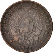 Argentine, 2 Centavos, 1891, TTB, Bronze, KM:33