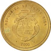 Costa Rica, 100 Colones, 2000, SUP, Brass, KM:240