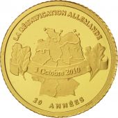 Togo, 1500 Francs CFA, La runification allemande, 2010, MS(65-70), Gold