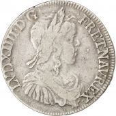 Louis XIV, 1/2 cu  la mche longue 1650 L, KM 164.12