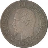 France, Napoleon III, Napolon III, Centime, 1855, Lille, AU(50-53), Bronze