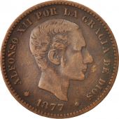Espagne, Alfonso XII, 5 Centimos, 1877, Madrid, TTB, Bronze, KM:674