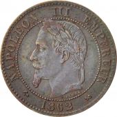 France, Napoleon III, Napolon III, 2 Centimes, 1862, Bordeaux, AU(50-53)
