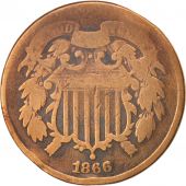 tats-Unis, 2 Cents, 1866, U.S. Mint, Philadelphia, B, Copper-Tin-Zinc, KM:94