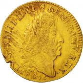 France, Louis XIV, Louis dor aux 4 L, 1696, Metz, EF(40-45), Gold, KM 302.2