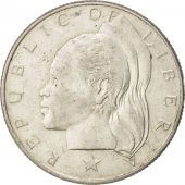 Liberia, 50 Cents, 1960, Heaton, AU(55-58), Silver, KM:17