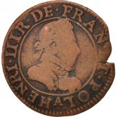 France, Henri III, Double Tournois, 1585, Paris, TB, Cuivre, Duplessy:1152