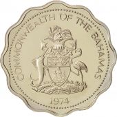 Bahamas, Elizabeth II, 10 Cents, 1974, Franklin Mint, U.S.A., MS(65-70)