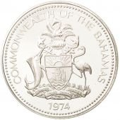 Bahamas, Elizabeth II, 2 Dollars, 1974, Franklin Mint, U.S.A., FDC, Argent