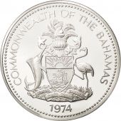 Bahamas, Elizabeth II, 5 Dollars, 1974, Franklin Mint, U.S.A., FDC, Argent
