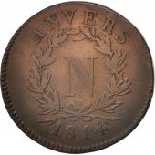 FRENCH STATES, ANTWERP, 10 Centimes, 1814, Anvers, TB+, Bronze, KM:5.2