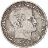 ITALIAN STATES, KINGDOM OF NAPOLEON, Lira, 1811, Bologna, VF(20-25), Silver