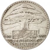 Lebanon, 25 Piastres, 1936, Paris, VF(30-35), Silver, KM:7