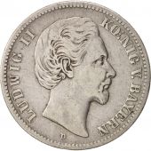 German States, BAVARIA, Ludwig II, 2 Mark, 1876, Munich, EF(40-45), Silver