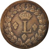 France, Louis XVIII, Decime, 1815, Strasbourg, TB+, Bronze, KM:701, Gadoury:196b