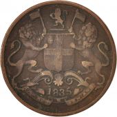 INDIA-BRITISH, 1/4 Anna, 1835, Calcutta, VF(20-25), Copper, KM:446.2