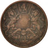 INDIA-BRITISH, 1/2 Anna, 1835, Madras, TB, Cuivre, KM:447.1