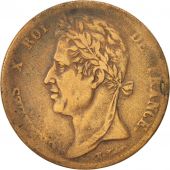 FRENCH COLONIES, Charles X, 5 Centimes, 1830, Paris, VF(20-25), Bronze, KM:10.1