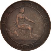 Spain, Provisional Government, 10 Centimos, 1870, Madrid, VF(30-35), Copper