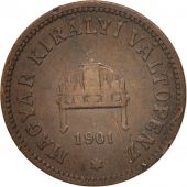Hongrie, Franz Joseph I, 2 Filler, 1901, Kormoczbanya, TB, Bronze, KM:481