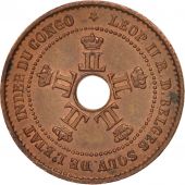 CONGO FREE STATE, Leopold II, Centime, 1888, AU(55-58), Copper, KM:1