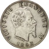 Italy, Vittorio Emanuele II, 20 Centesimi, 1863, Milan, EF(40-45), Silver