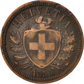 Suisse, 2 Rappen, 1850, TTB, Bronze, KM:4.1