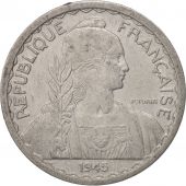 FRENCH INDO-CHINA, 20 Cents, 1945, Paris, AU(50-53), Aluminum, KM:29.1