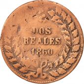 Argentina, BUENOS AIRES, 2 Rales, 1860, F(12-15), Copper, KM:11