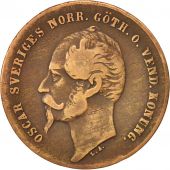 Sude, Oscar I, 2 re, 1858, TB+, Bronze, KM:688