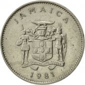 Jamaica, Elizabeth II, 10 Cents, 1981, Franklin Mint, AU(55-58), Copper-nickel
