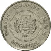 Singapore, 10 Cents, 1985, British Royal Mint, AU(55-58), Copper-nickel, KM:51