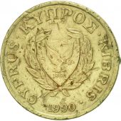 Cyprus, Cent, 1990, EF(40-45), Nickel-brass, KM:53.2