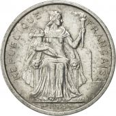 French Polynesia, 2 Francs, 1965, Paris, SUP, Aluminium, KM:3