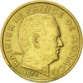 Monaco, Rainier III, 10 Centimes, 1974, AU(55-58), Aluminum-Bronze, KM:142