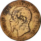 Italy, Vittorio Emanuele II, 10 Centesimi, 1867, Naples, VF(20-25), Copper