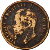 Italie, Vittorio Emanuele II, 10 Centesimi, 1866, Milan, B+, Cuivre, KM:11.1