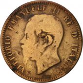 Italy, Vittorio Emanuele II, 10 Centesimi, 1866, Naples, F(12-15), Copper