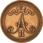 Finland, Alexander II, 10 Pennia, 1867, EF(40-45), Copper, KM:5.1