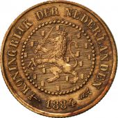 Netherlands, William III, 1/2 Cent, 1884, EF(40-45), Bronze, KM:109.1