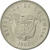 Colombia, 50 Pesos, 1992, AU(50-53), Copper-Nickel-Zinc, KM:283.1