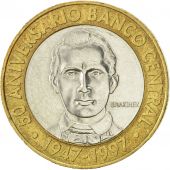 Dominican Republic, 5 Pesos, 1997, AU(55-58), Bi-Metallic, KM:88