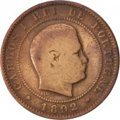 Portugal, Carlos I, 10 Reis, 1892, Portugal Mint, VF(20-25), Bronze, KM:532