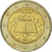Netherlands, 2 Euro, Trait de Rome 50 ans, 2007, MS(63), Bi-Metallic, KM:273