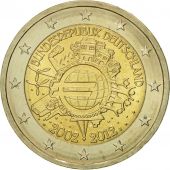 Germany, 2 Euro, 10 ans de lEuro, 2012, MS(60-62), Bi-Metallic