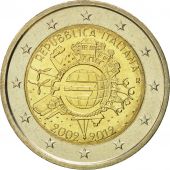 Italy, 2 Euro, 10 ans de lEuro, 2012, MS(60-62), Bi-Metallic