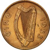 IRELAND REPUBLIC, 1/2 Penny, 1953, EF(40-45), Bronze, KM:10